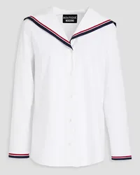 Moschino Striped stretch cotton-poplin shirt - White White