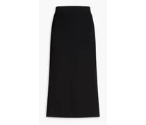 Ribbed-knit midi skirt - Black