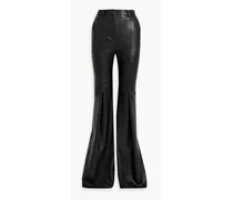 Faux leather flared pants - Black