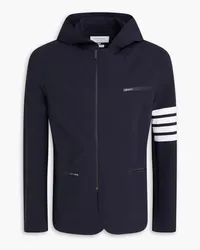 Thom Browne Striped stretch hooded track jacket - Blue Blue