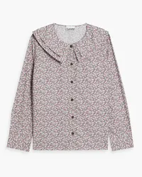 Ganni Floral-print cotton-poplin shirt - Pink Pink