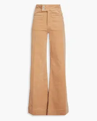 Frame Denim Cotton-blend corduroy wide-leg pants - Neutral Neutral