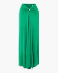 Paco Rabanne Embellished gathered stretch-jersey maxi skirt - Green Green