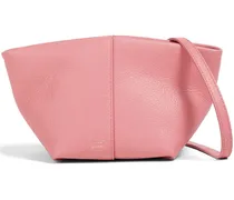 Textured-leather shoulder bag - Pink