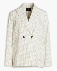 Paul Smith Double-breasted checked cotton-blend seersucker blazer - White White