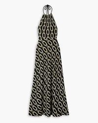 Nili Lotan Florie printed silk halterneck maxi dress - Black Black