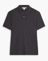 James Perse Slub cotton and linen-blend jersey polo shirt - Gray Gray