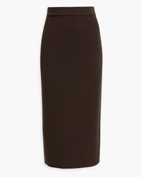 Iris & Ink Fran ribbed merino wool midi skirt - Brown Brown