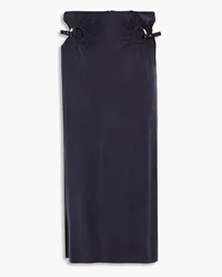 Dion Lee Cutout ring-embellished cupro-blend midi skirt - Blue Blue