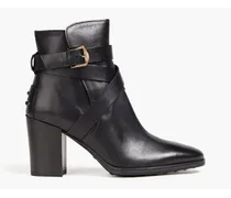 TOD'S Buckled leather ankle boots - Black Black