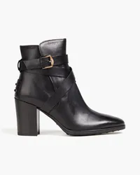 TOD'S Buckled leather ankle boots - Black Black