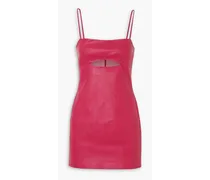 Cutout leather mini dress - Pink