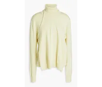 Convertible layered wool turtleneck sweater - Yellow