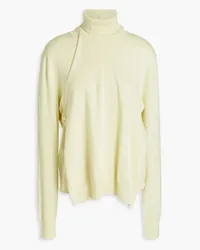 Jil Sander Convertible layered wool turtleneck sweater - Yellow Yellow