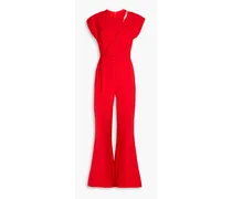 Draped cady wide-leg jumpsuit - Red