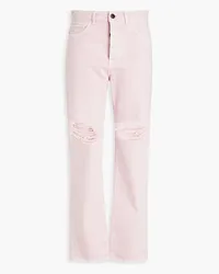 3x1 Distressed high-rise straight-leg jeans - Pink Pink