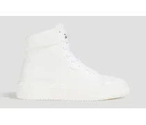Faux leather high-top sneakers - White