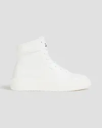 Ganni Faux leather high-top sneakers - White White