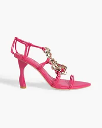 Aje. Astrid chain-embellished leather sandals - Pink Pink