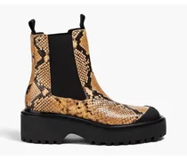 Snake-effect leather Chelsea boots - Animal print