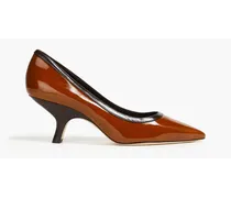 Two-tone patent-leather pumps - Brown