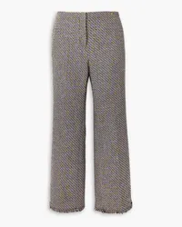 Versace Cotton-blend tweed bootcut pants - Purple Purple