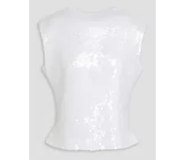 Tania sequined mesh top - White