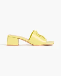 Gianvito Rossi Ribbon 45 cutout leather mules - Yellow Yellow