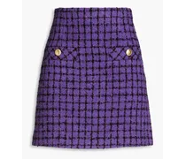 Clarinette checked bouclé-tweed mini skirt - Purple