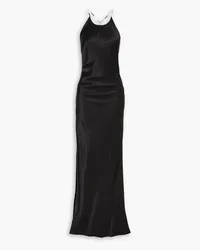 Michael Lo Sordo Georgia open-back crystal-embellished silk-satin maxi dress - Black Black