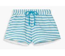 Hanna striped cotton-gauze shorts - Blue