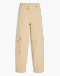 Ganni Stretch-cotton tapered pants - Neutral Neutral