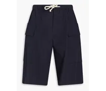 Cotton-poplin cargo shorts - Blue