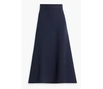 Draped jacquard-knit wool-blend maxi skirt - Blue