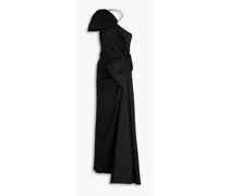 Fauve one-shoulder crystal-embellished taffeta gown - Black