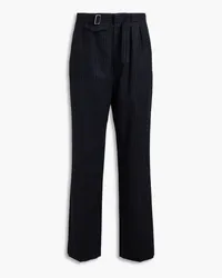 Maison Margiela Pleated brushed pinstriped wool tapered pants - Blue Blue