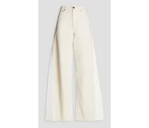 Sophie two-tone high-rise wide-leg jeans - White