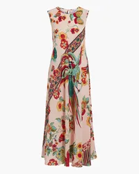 RED Valentino Printed silk crepe de chine midi dress - Pink Pink