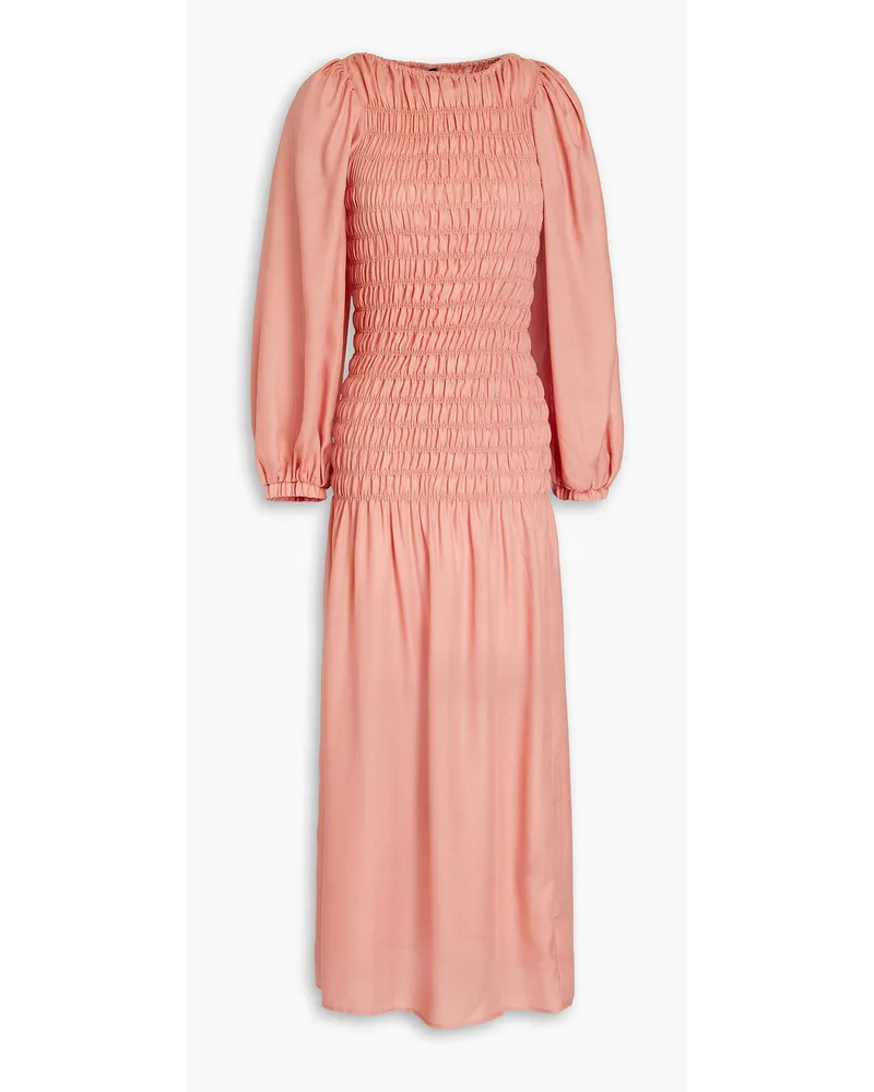 Mother of Pearl Ariella shirred Lyocell-voile midi dress - Pink Pink