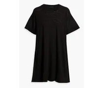 Slub cotton-jersey mini dress - Black