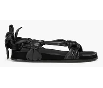 Colette knotted leather sandals - Black