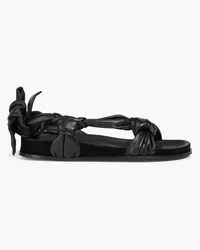 ba&sh Colette knotted leather sandals - Black Black