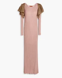 Missoni Two-tone crochet-knit cupro maxi dress - Pink Pink