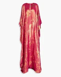 Oscar de la Renta Metallic silk-blend floral-jacquard gown - Pink Pink