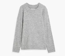 Brushed mélange knitted sweater - Gray