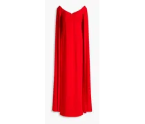 Cape-effect crepe gown - Red