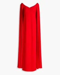 Marchesa Cape-effect crepe gown - Red Red