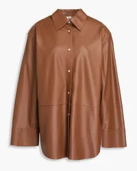 By Malene Birger Barissa leather shirt - Brown Brown