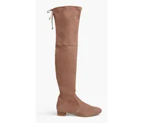Genna 60 stretch-suede over-the-knee boots - Neutral
