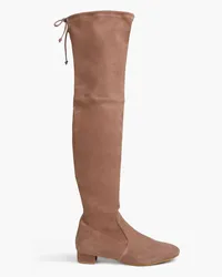 Stuart Weitzman Genna 60 stretch-suede over-the-knee boots - Neutral Neutral